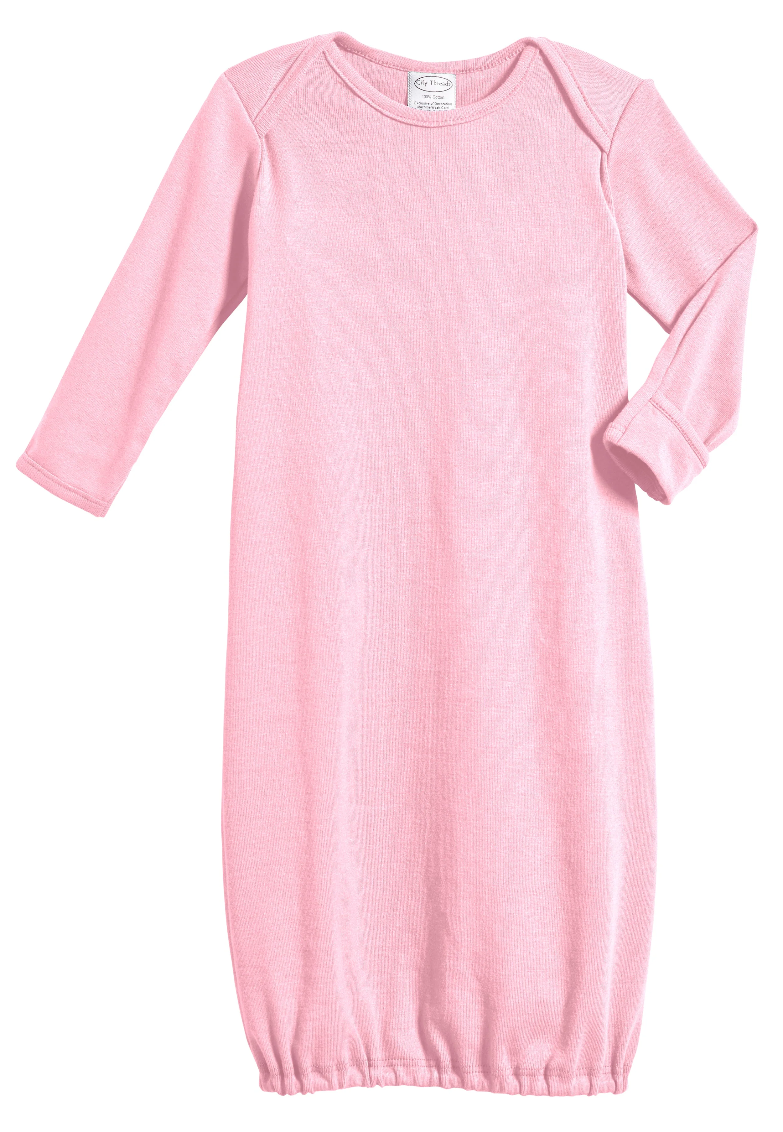 Super-Soft Organic Cotton Baby Rib Gown | Bright Light Pink - Remutear