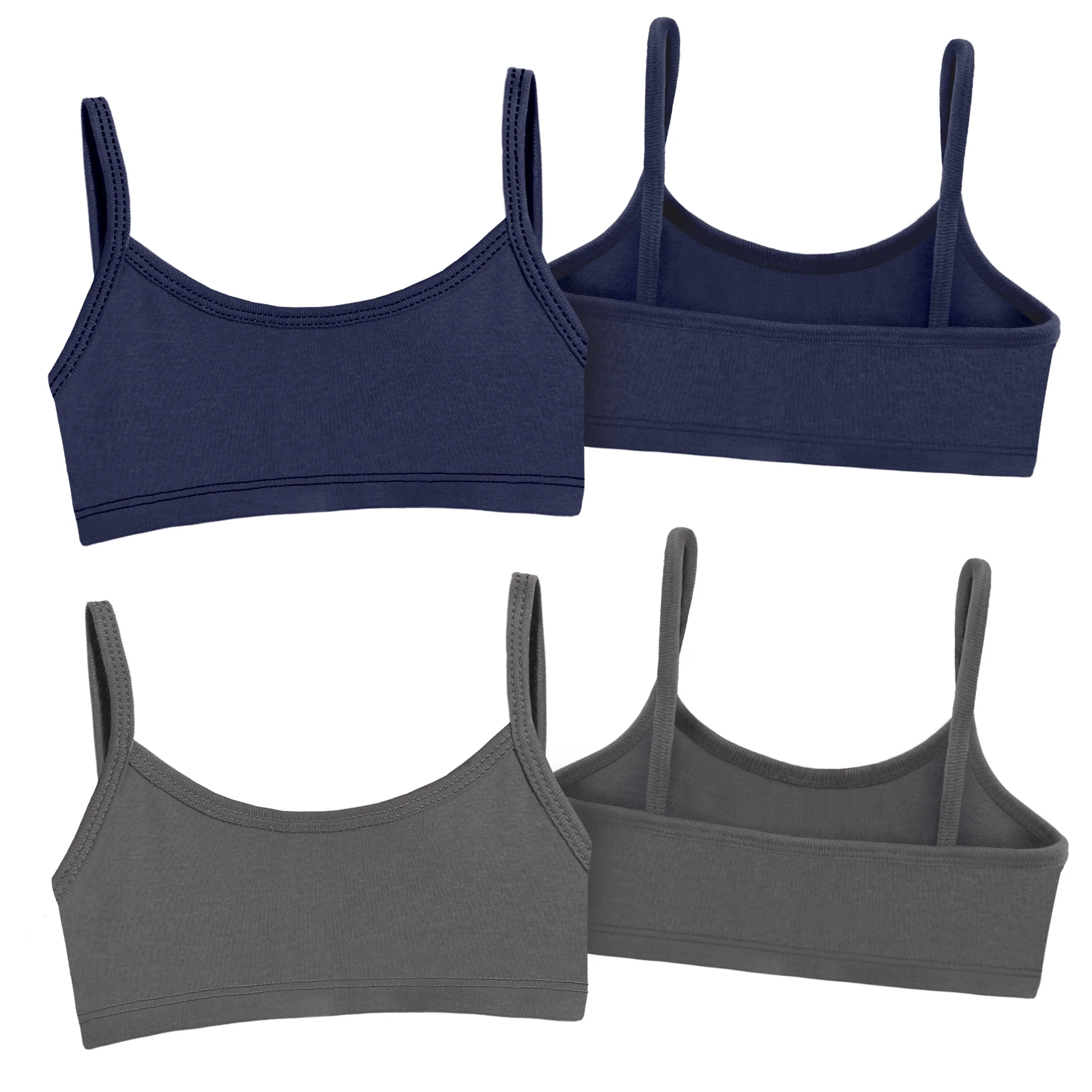 Soft Cotton Training Bra 2 Pack | Charcoal/Navy - Remutear