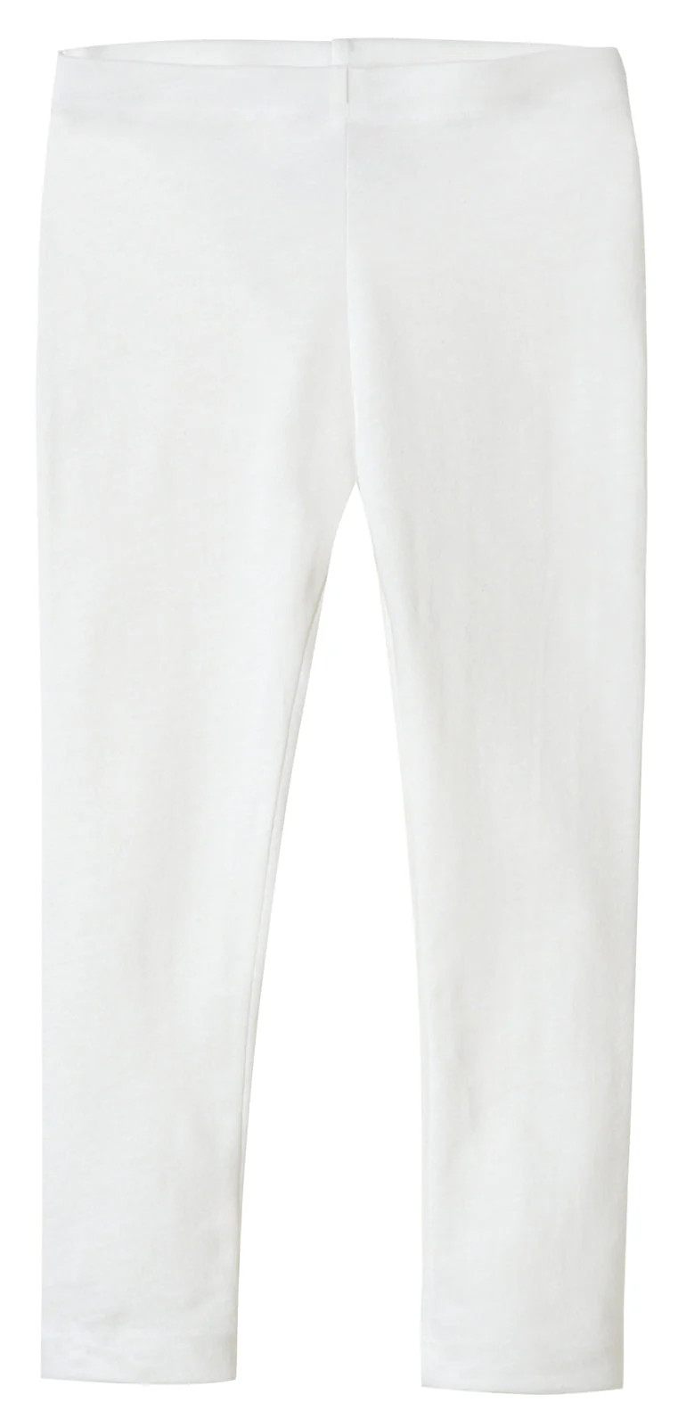 Girls Soft 100% Cotton Solid Colored Leggings | White - Remutear
