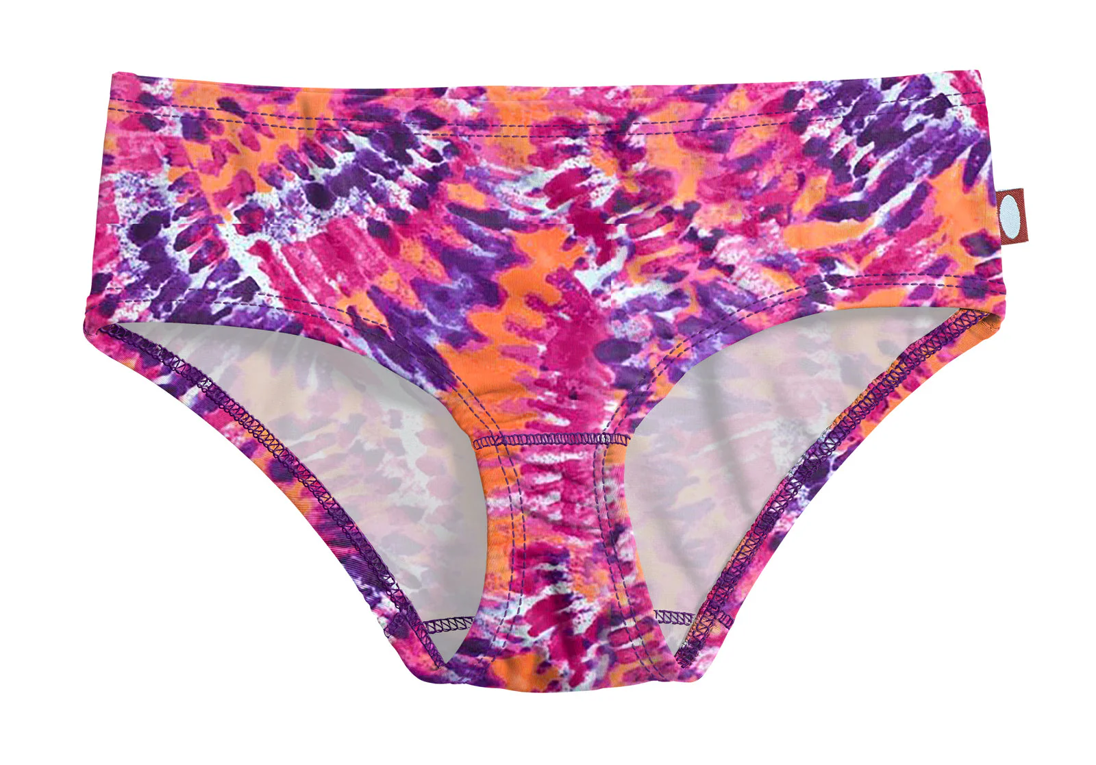 Girls UPF 50+ Printed Swim Briefs  | Fiery Tie Dye - Remutear