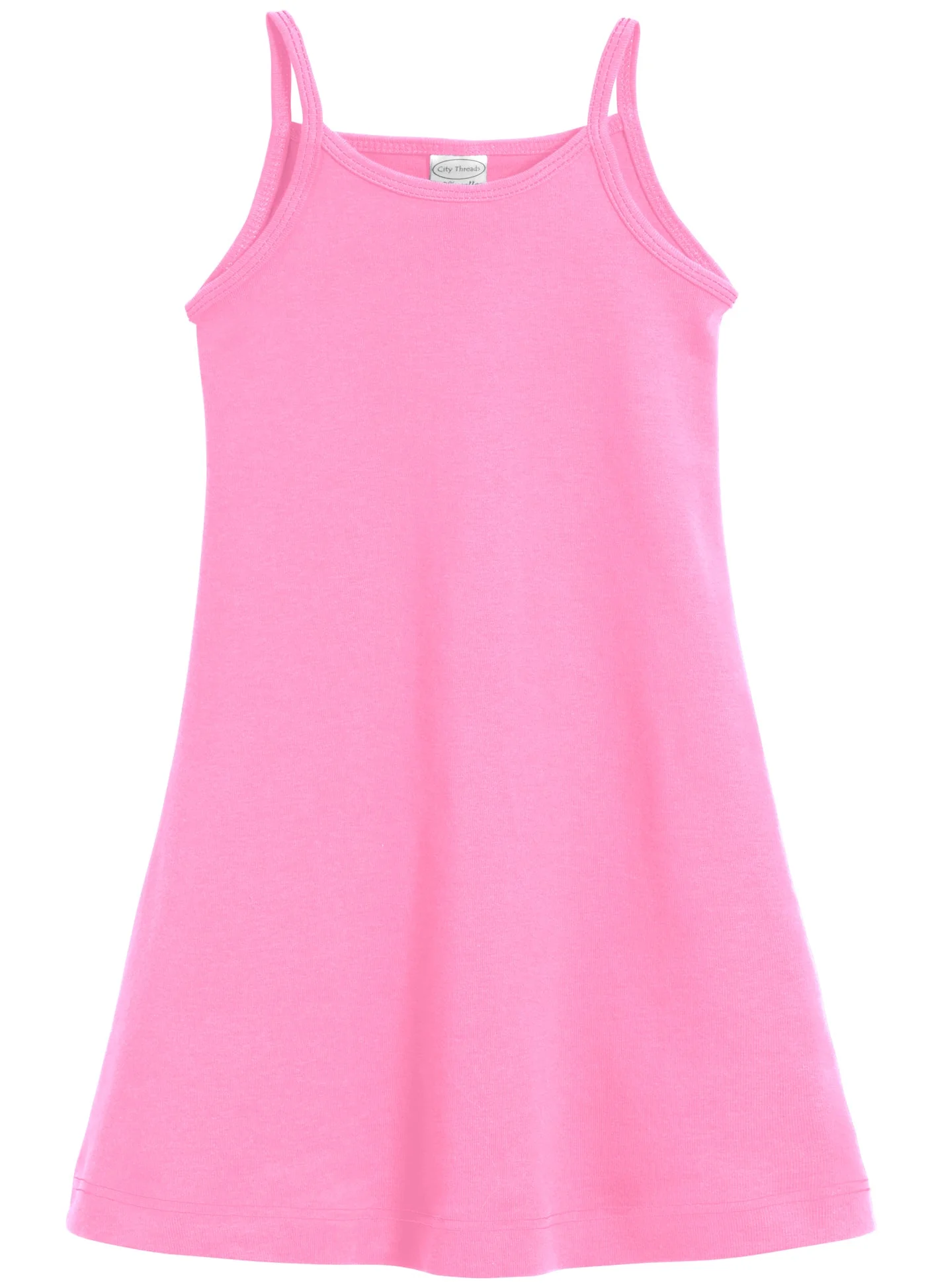 Girls Soft Cotton Camisole Dress  | Bubblegum - Remutear