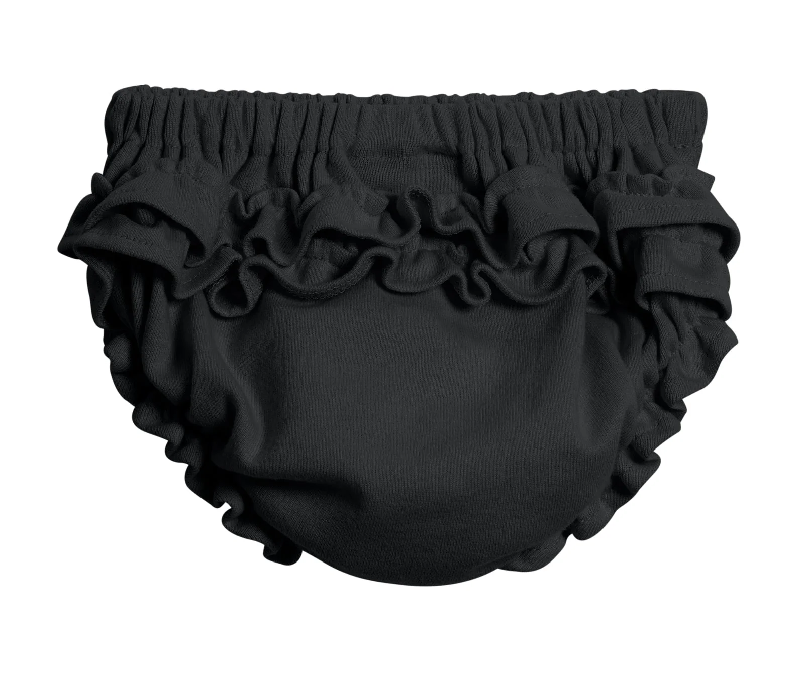 Girls Soft Cotton Ruffle Diaper Cover | Black - Remutear