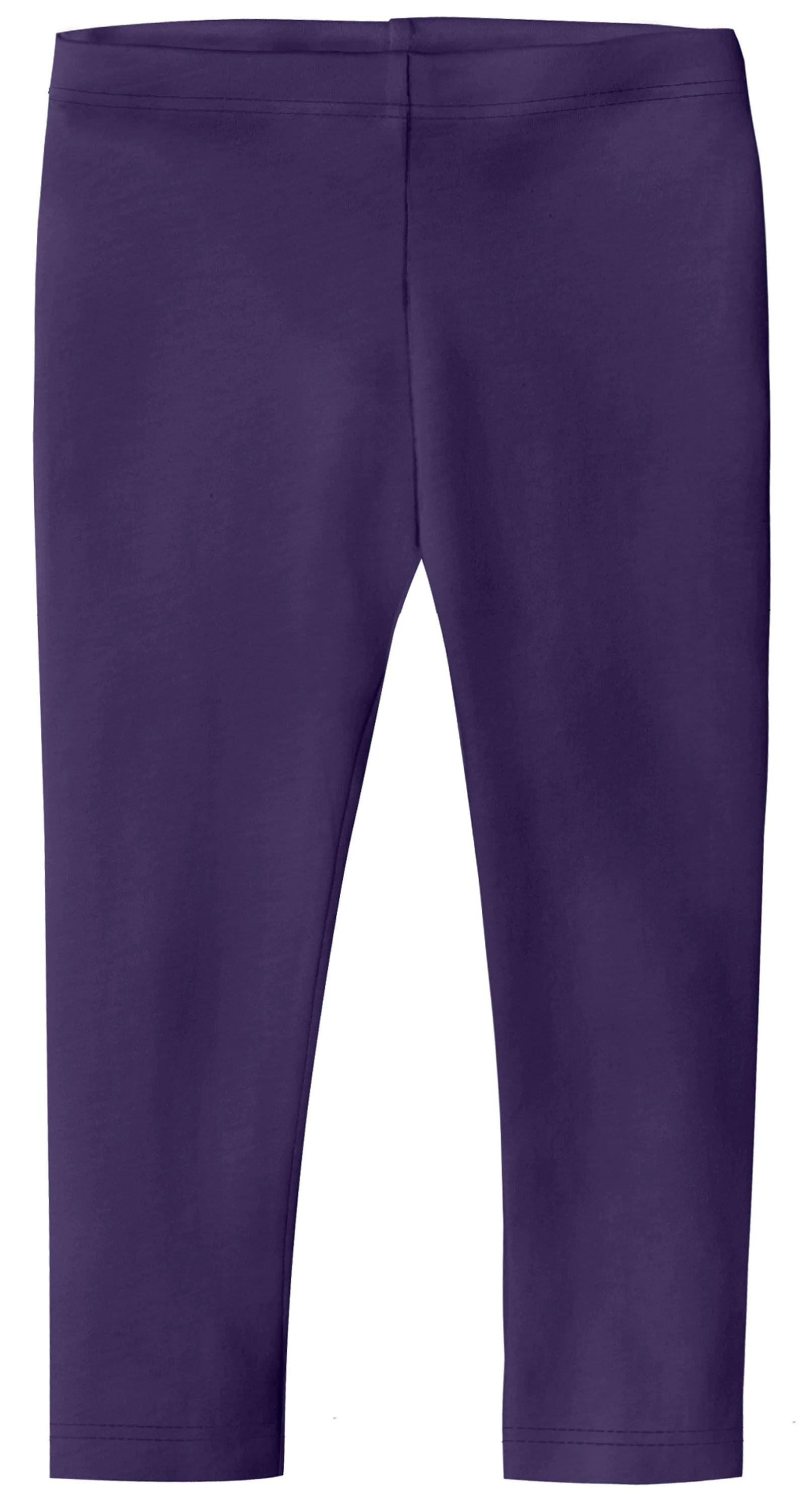 Girls Soft 100% Cotton Capri Leggings | Purple - Remutear