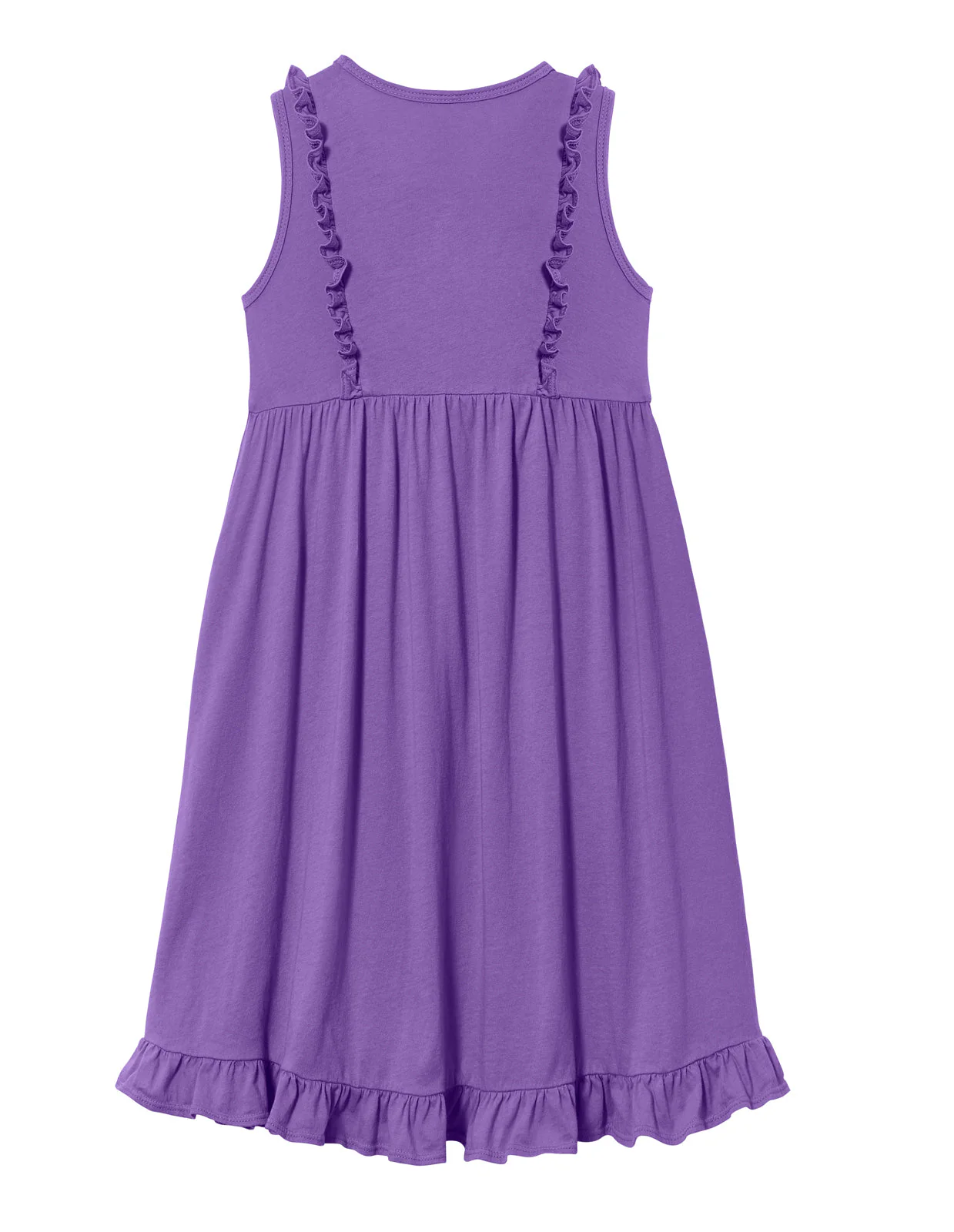 Girls Soft Cotton Jersey Flutter Tank Dress | Deep Purple - Remutear