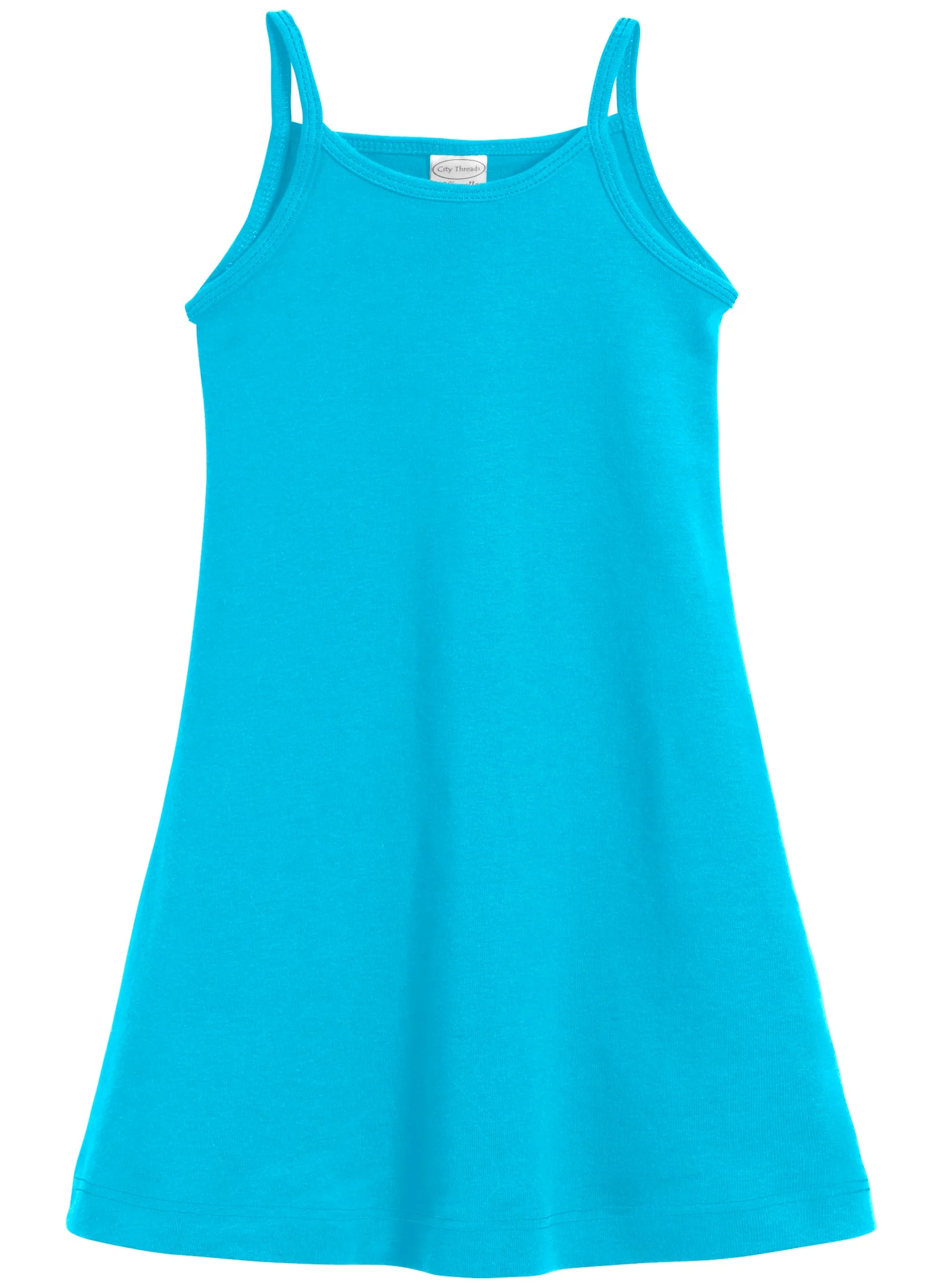 Girls Soft Cotton Camisole Dress  | Turquoise - Remutear