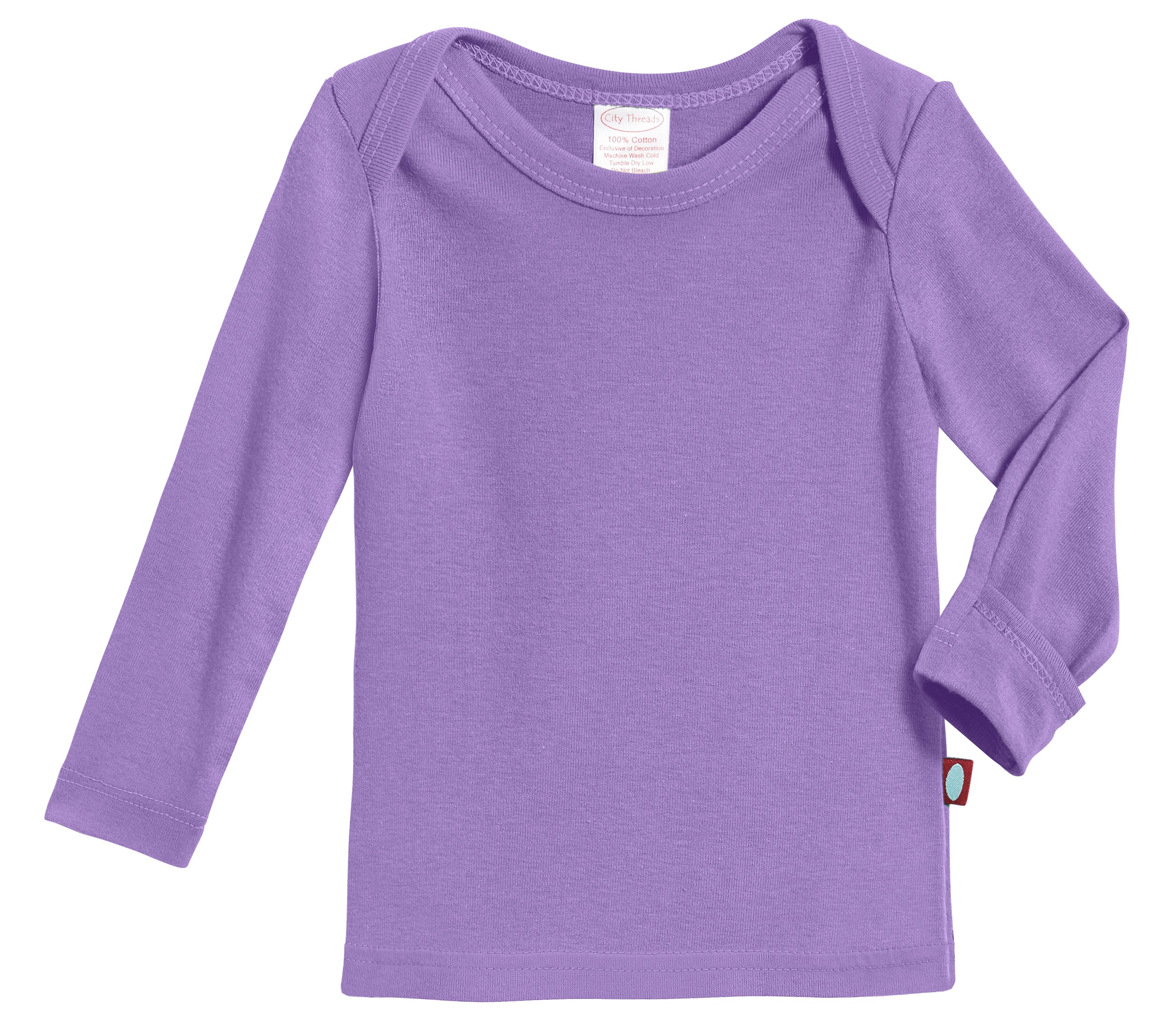Super-Soft Organic Cotton Baby Rib Long Sleeve Lap Tee| Deep Purple - Remutear