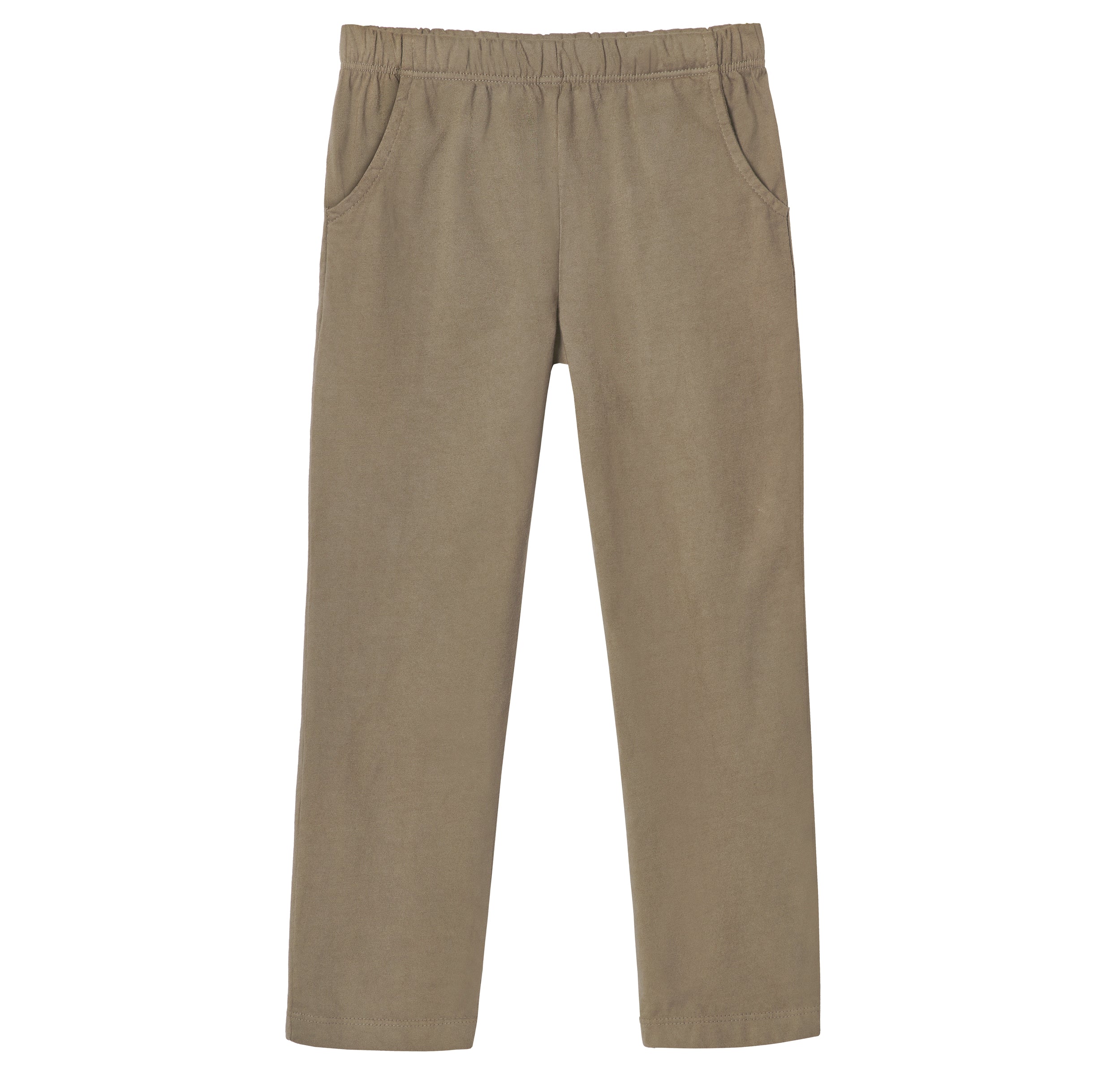 Girls Soft Cotton UPF 50+ Jersey Pocket Pants | Dark Khaki - Remutear