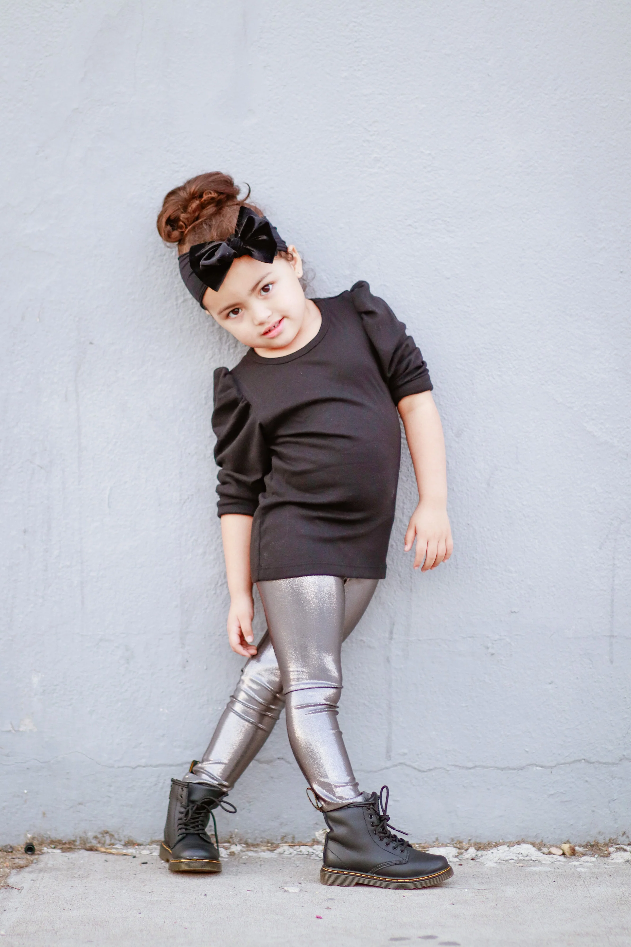 Girls Soft Cotton Puff Long Sleeve Tee | Orange - Remutear