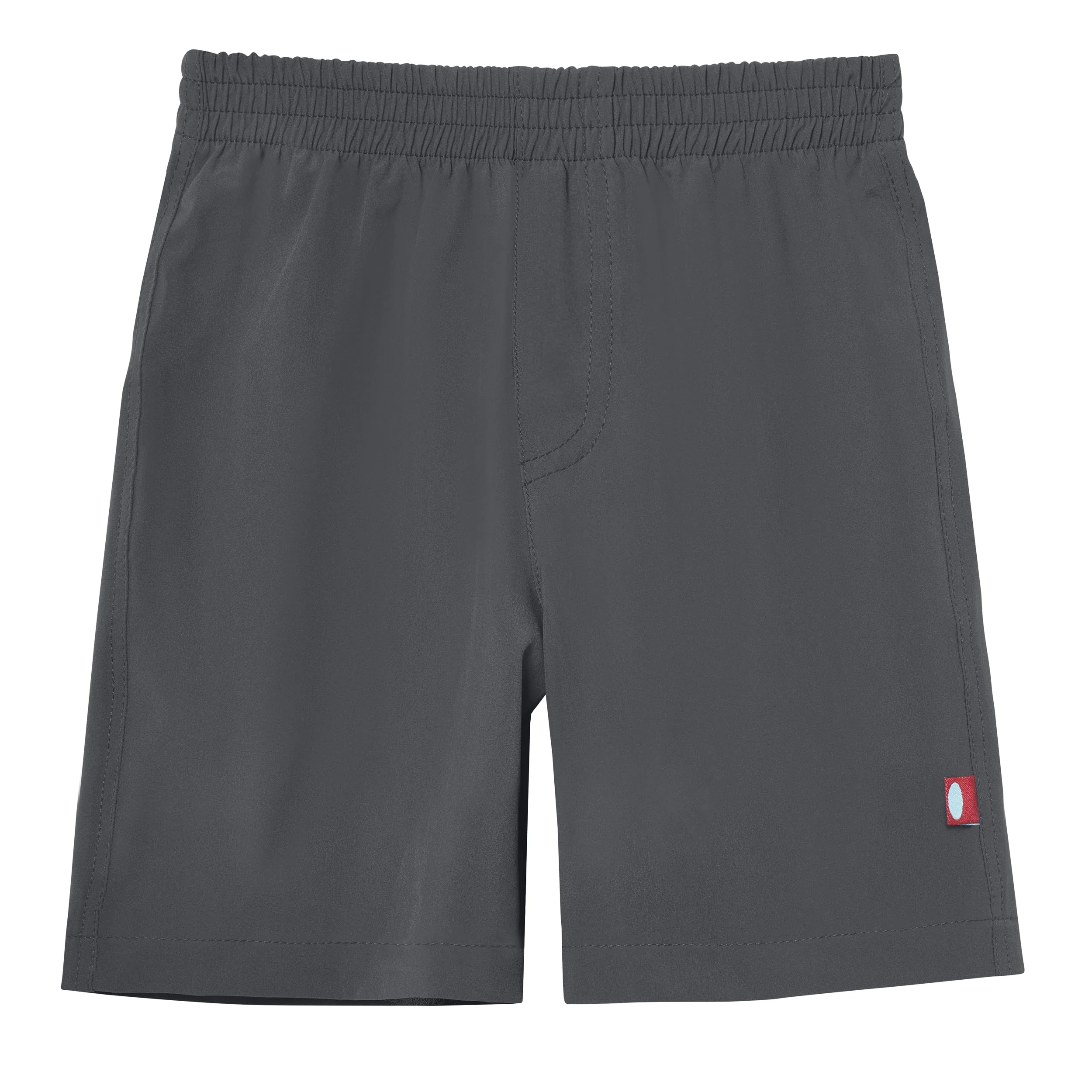 Boys UPF 50+ Soft Stretch Club Swim Trunks  - Above The Knee Fit | Charcoal - Remutear