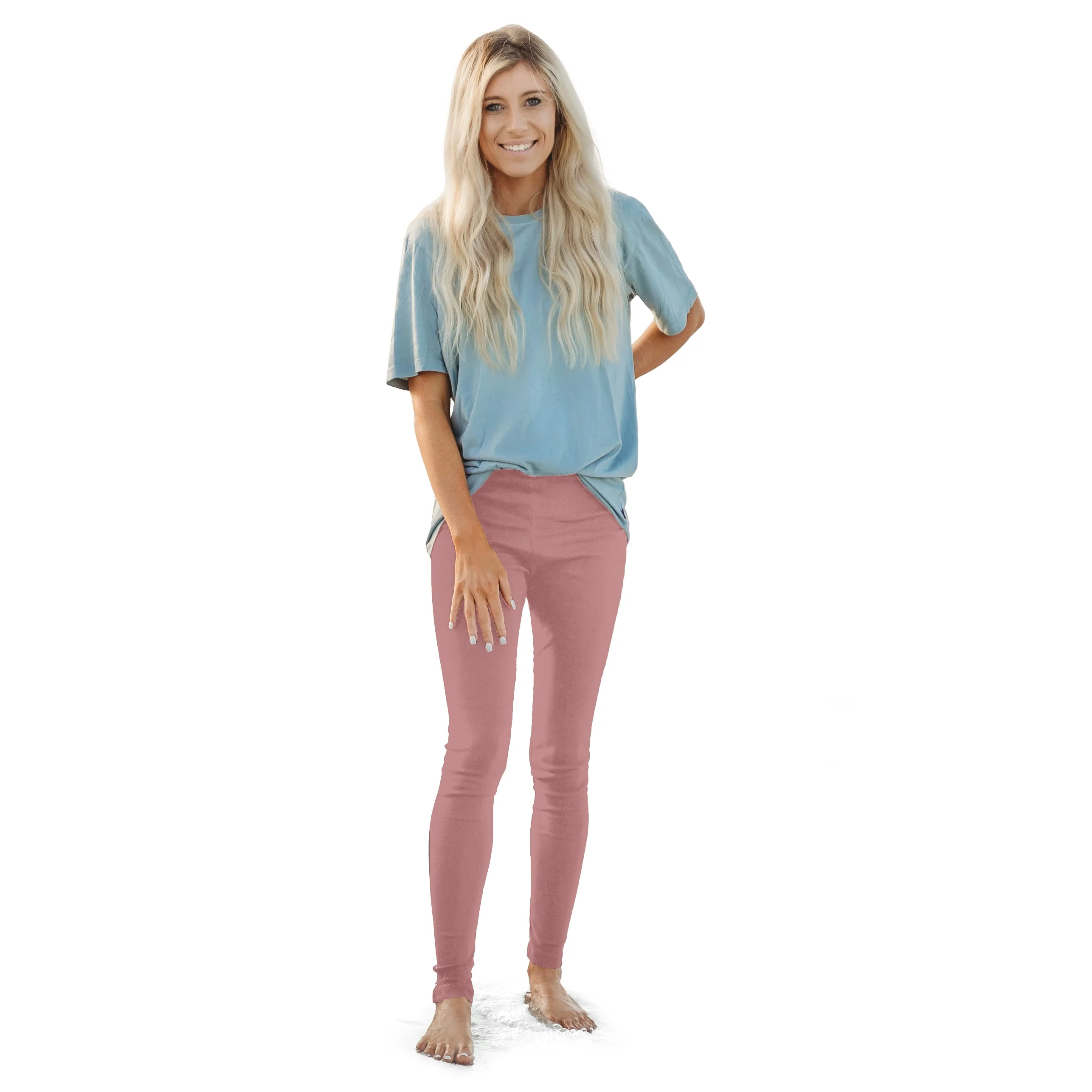 Women's Soft 100% Organic Cotton Leggings | Dusty Rose - Remutear