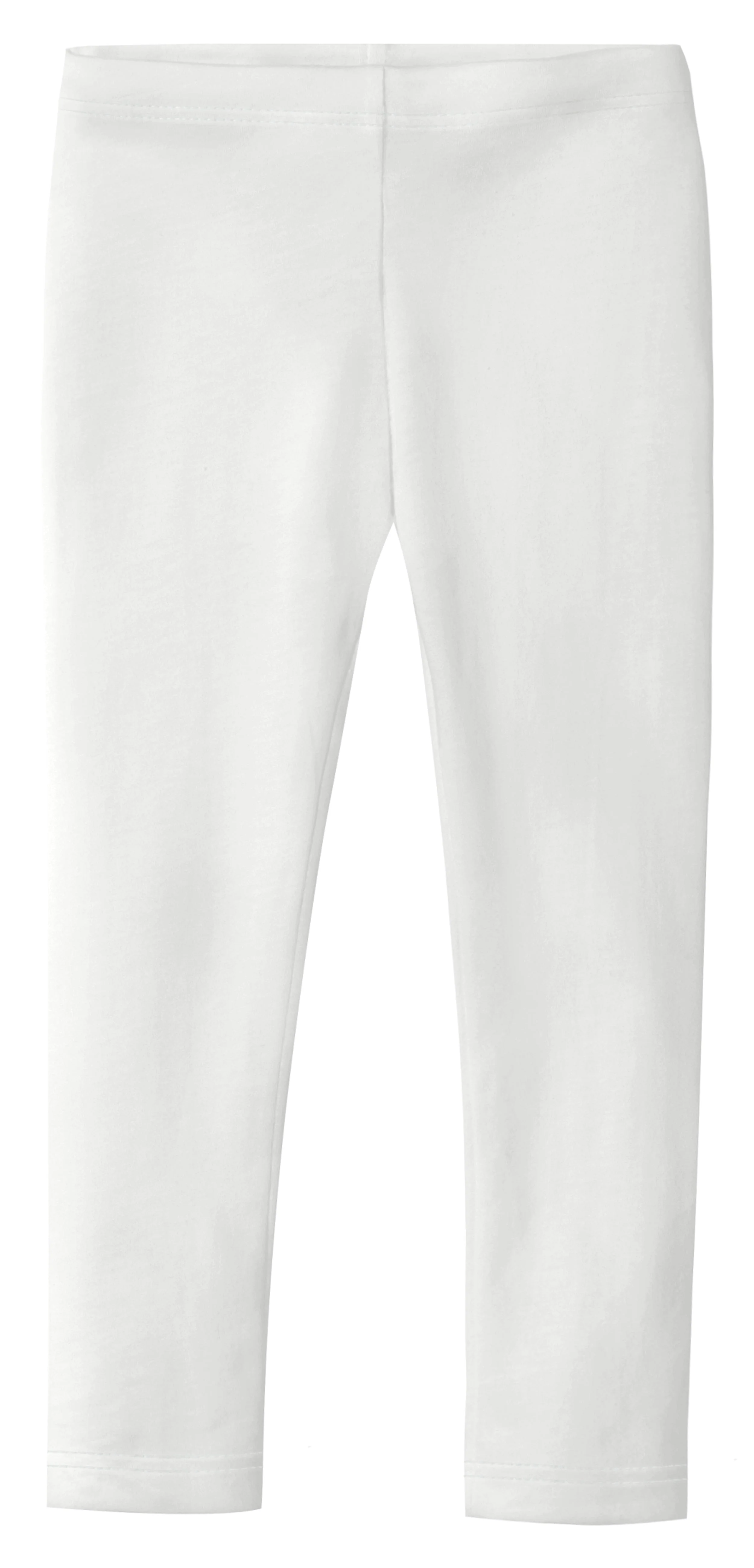 Girls Soft Organic Cotton Leggings | White - Remutear