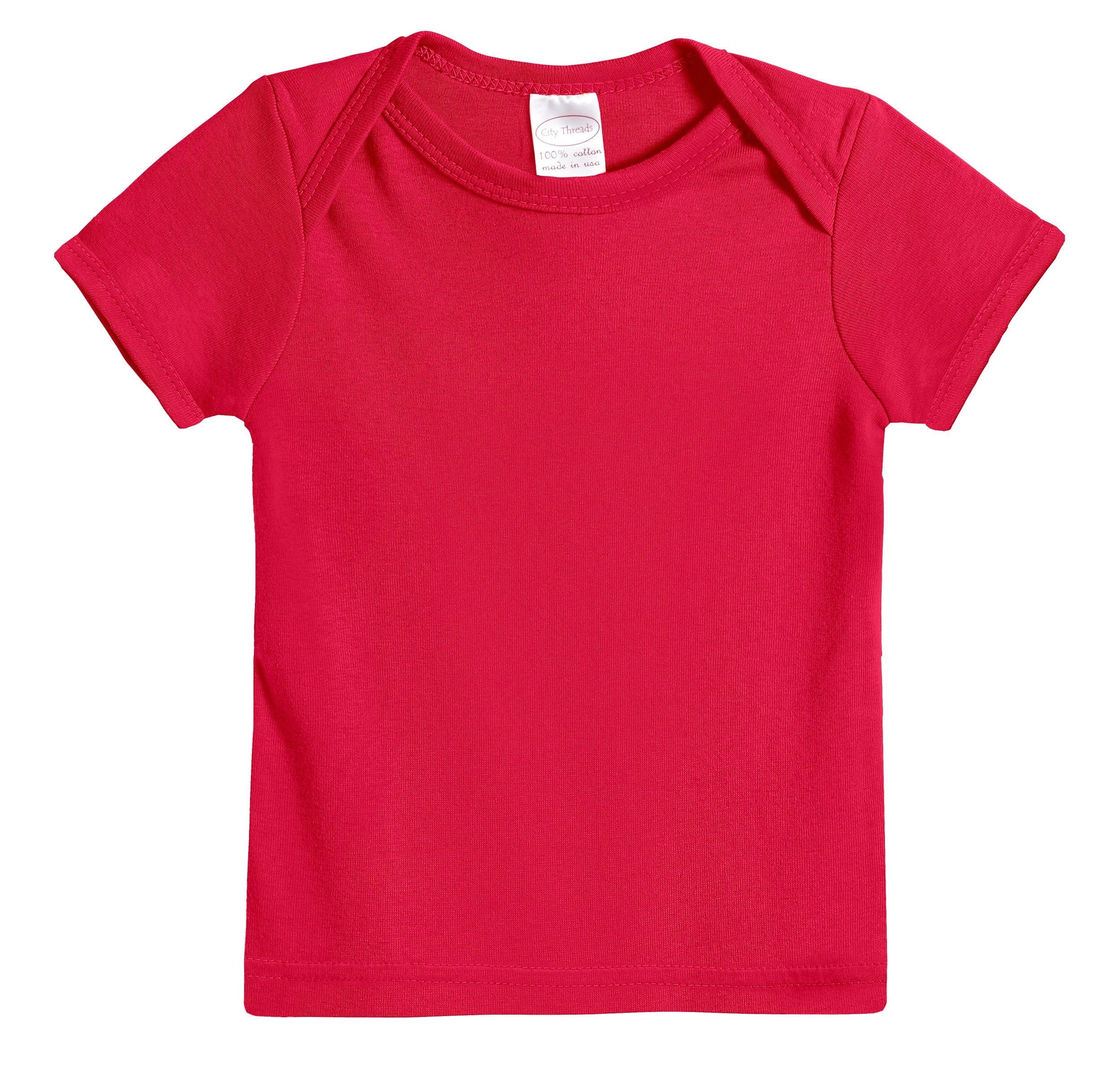 Super-Soft Organic Cotton Baby Rib Short Sleeve Lap Tee| Candy Apple - Remutear