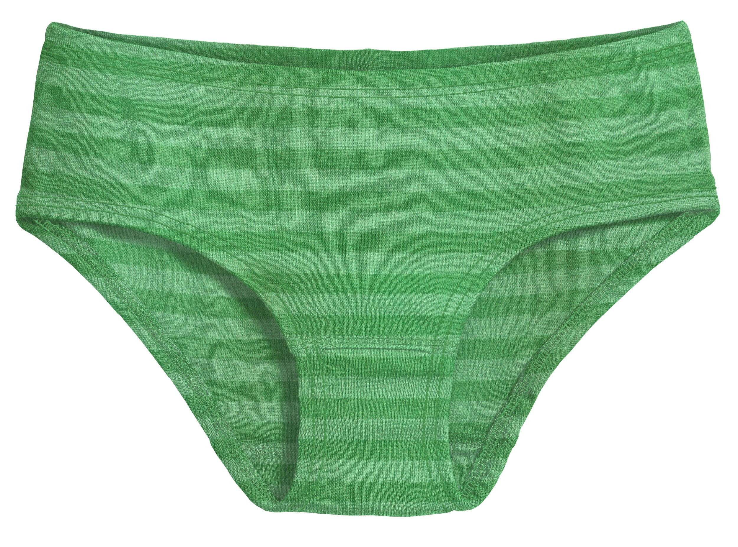 Girls Soft Stripe Brief | Elf Green - Remutear