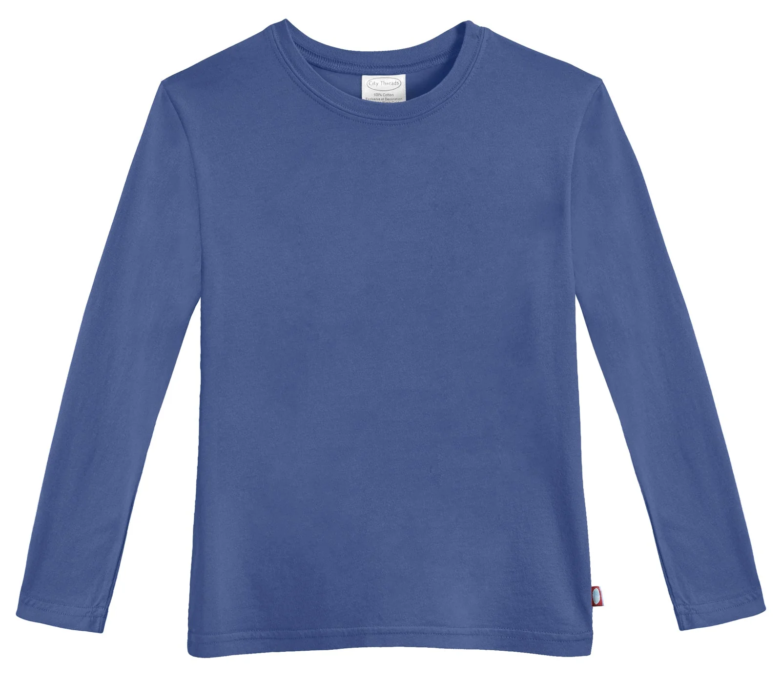 Boys Soft Cotton Jersey Long Sleeve Tee | Smurf Blue - Remutear