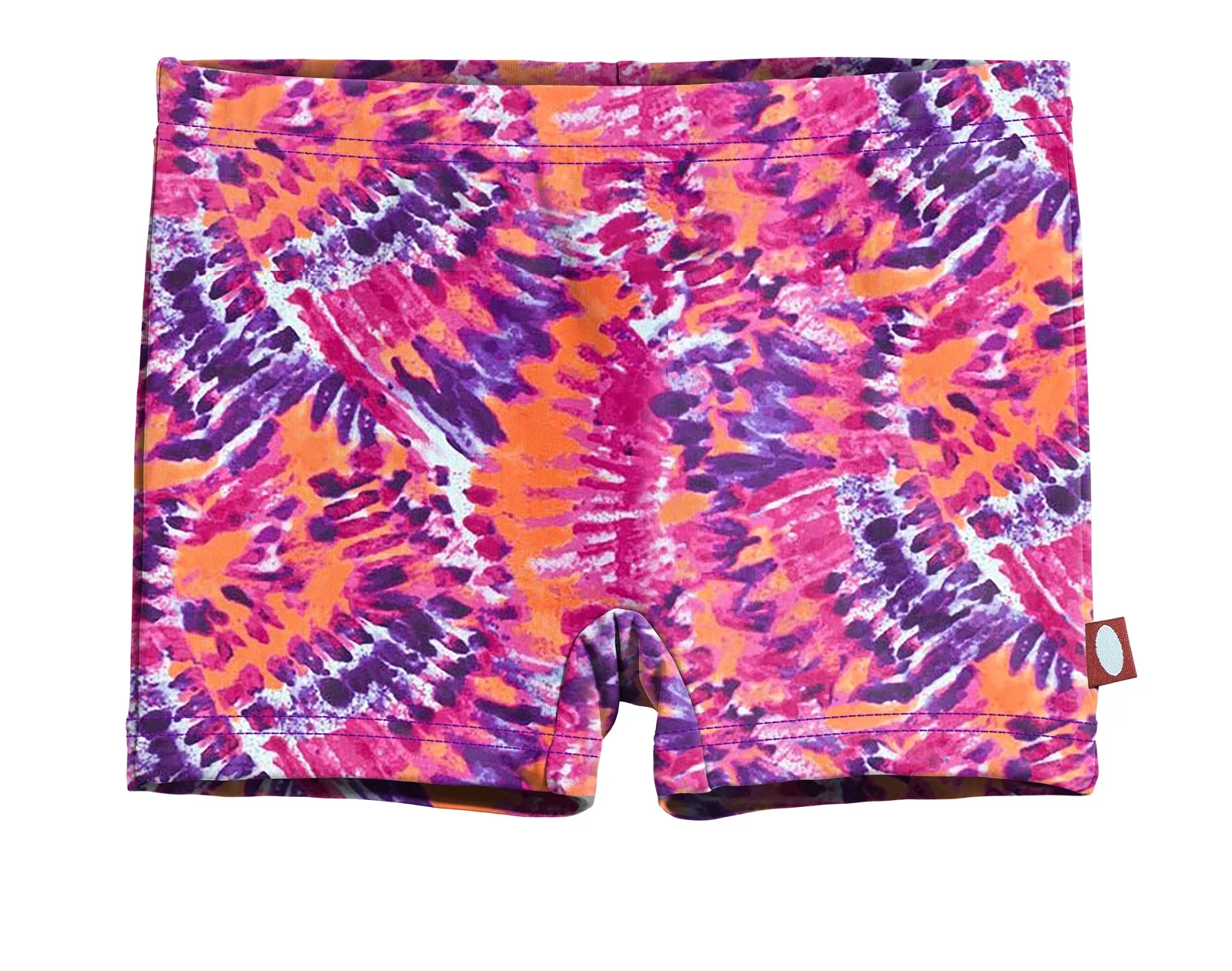 Girls UPF 50+ Printed Swim Boy Shorts  | Fiery Tie Dye - Remutear