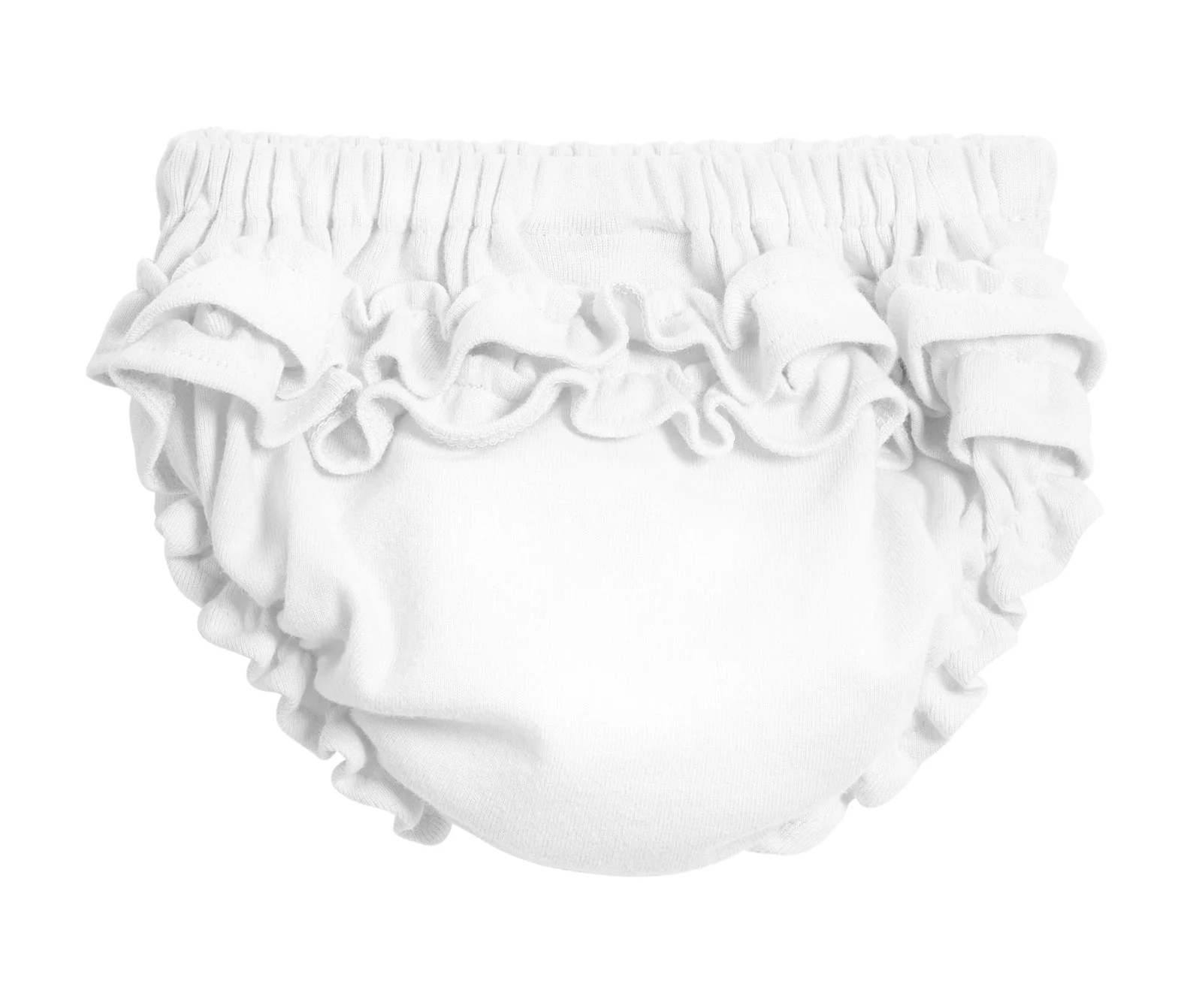 Girls Soft Cotton Ruffle Diaper Cover | White - Remutear