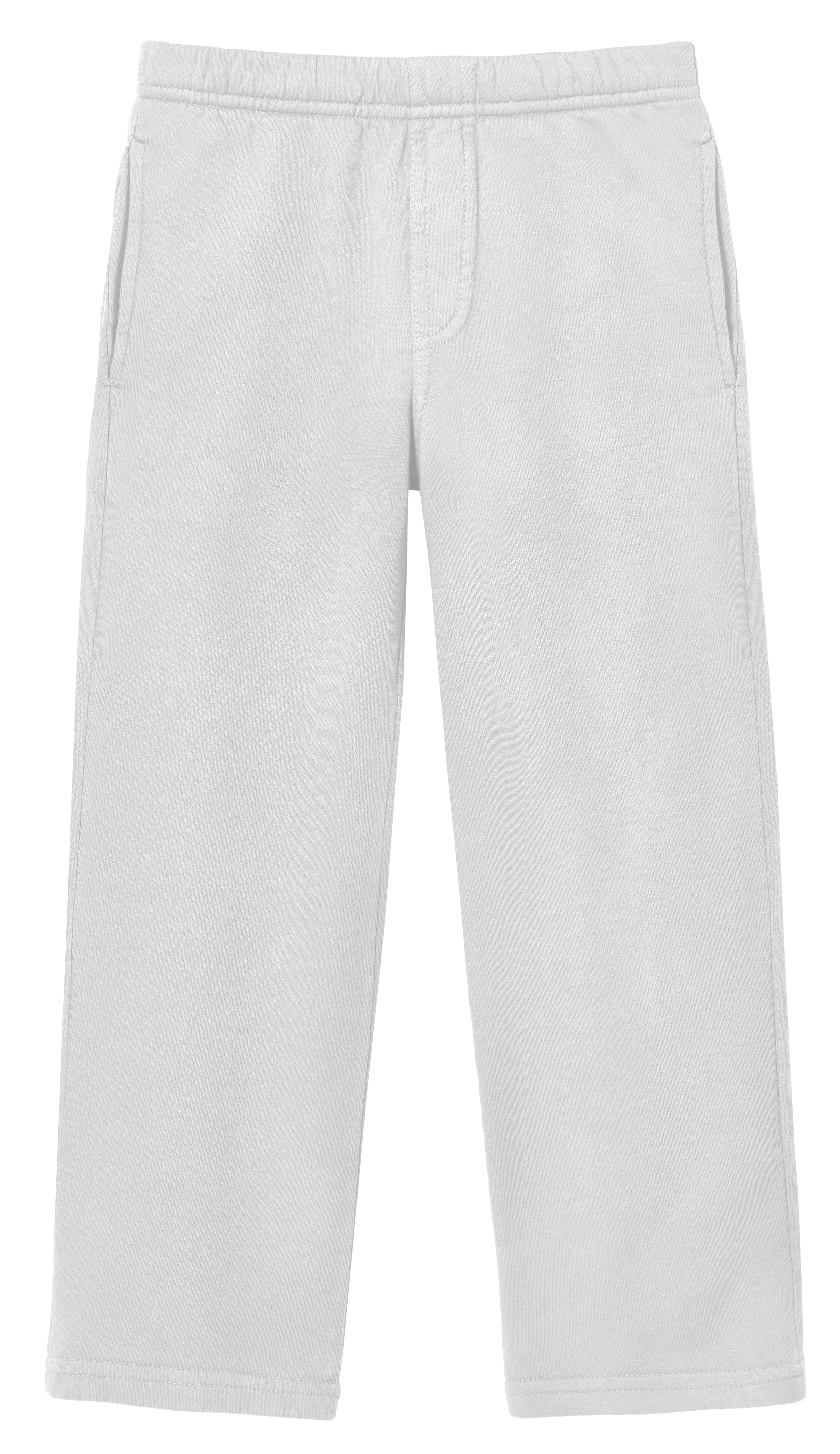 Boys Soft Cotton Fleece Straight Leg Pocket Pant | White - Remutear