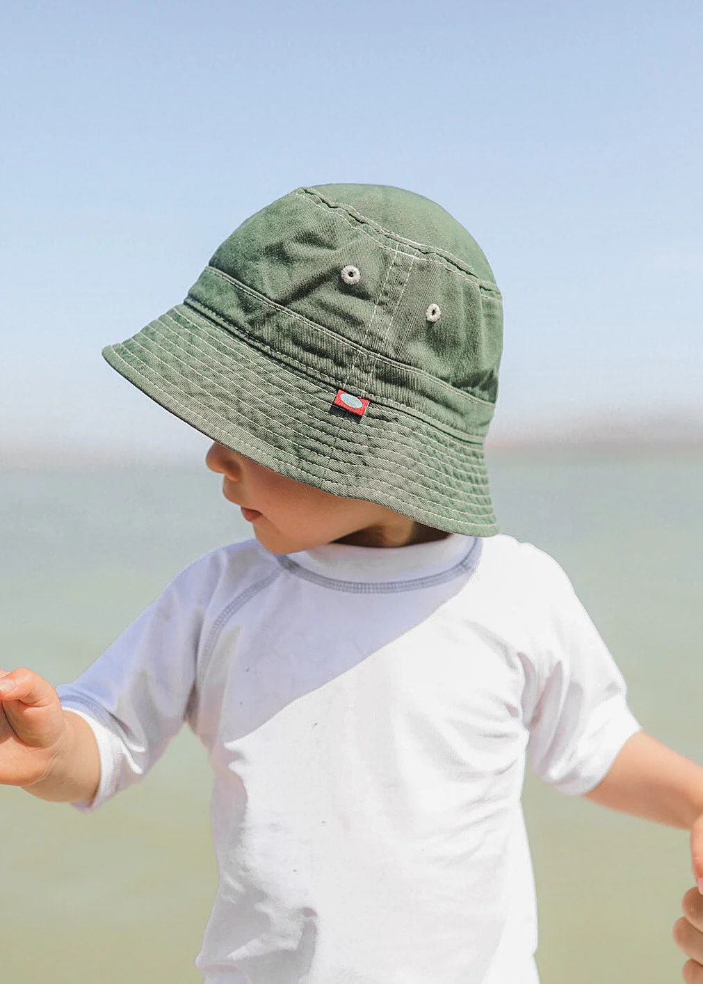 Boys and Girls 100% Cotton Twill UPF 50+ Wharf Hat | Bright Light Blue (Dyed & Finished in USA*) - Remutear