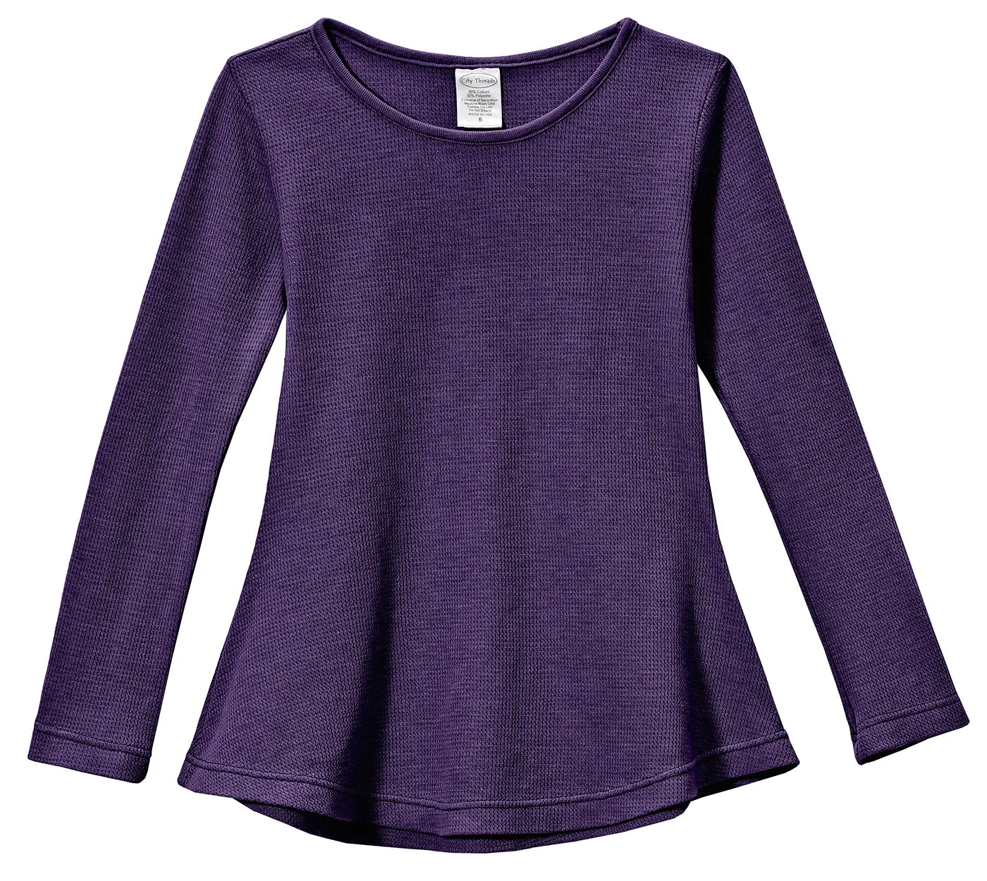 Girls Soft & Cozy Thermal Long Sleeve Tunic | Purple - Remutear