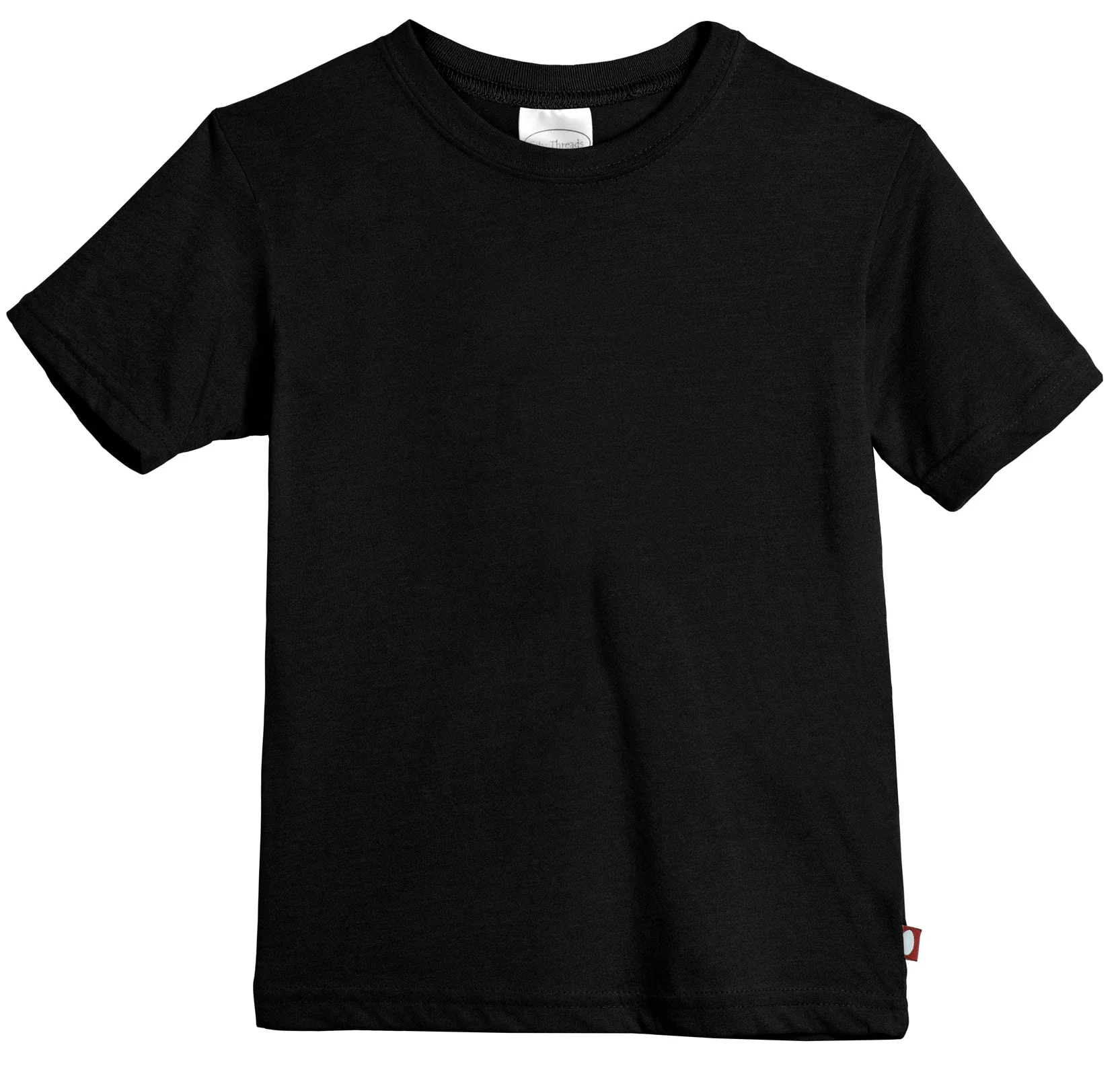 Boys Soft Organic Cotton Jersey Short Sleeve Crew Tee | Black - Remutear