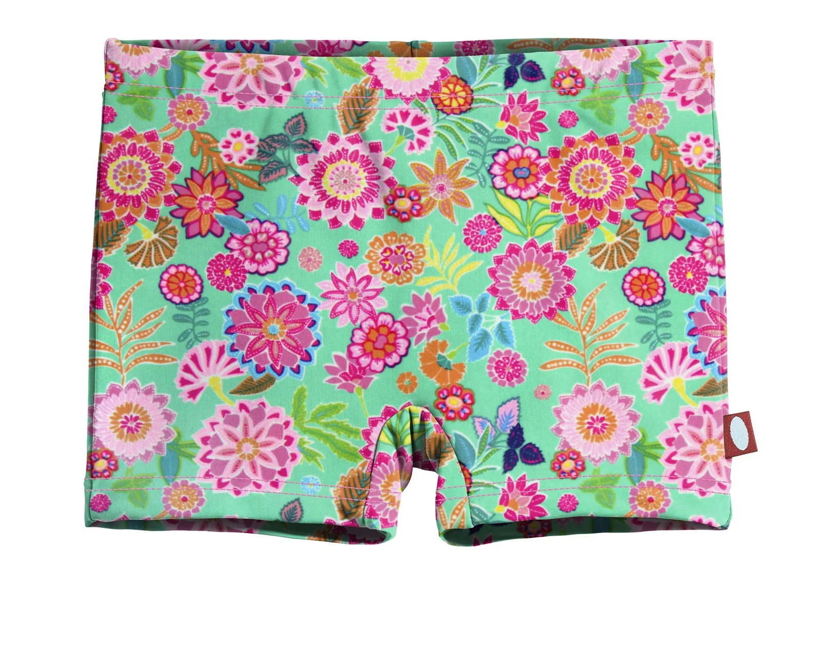 Girls UPF 50+ Printed Swim Boy Shorts  | Bright Flowers - Remutear