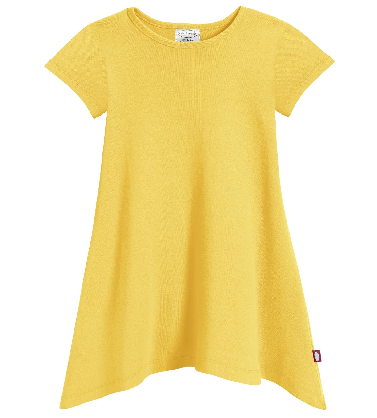 Girls Soft Cotton Jersey Short Sleeve Shark Bite Tunic - Remutear