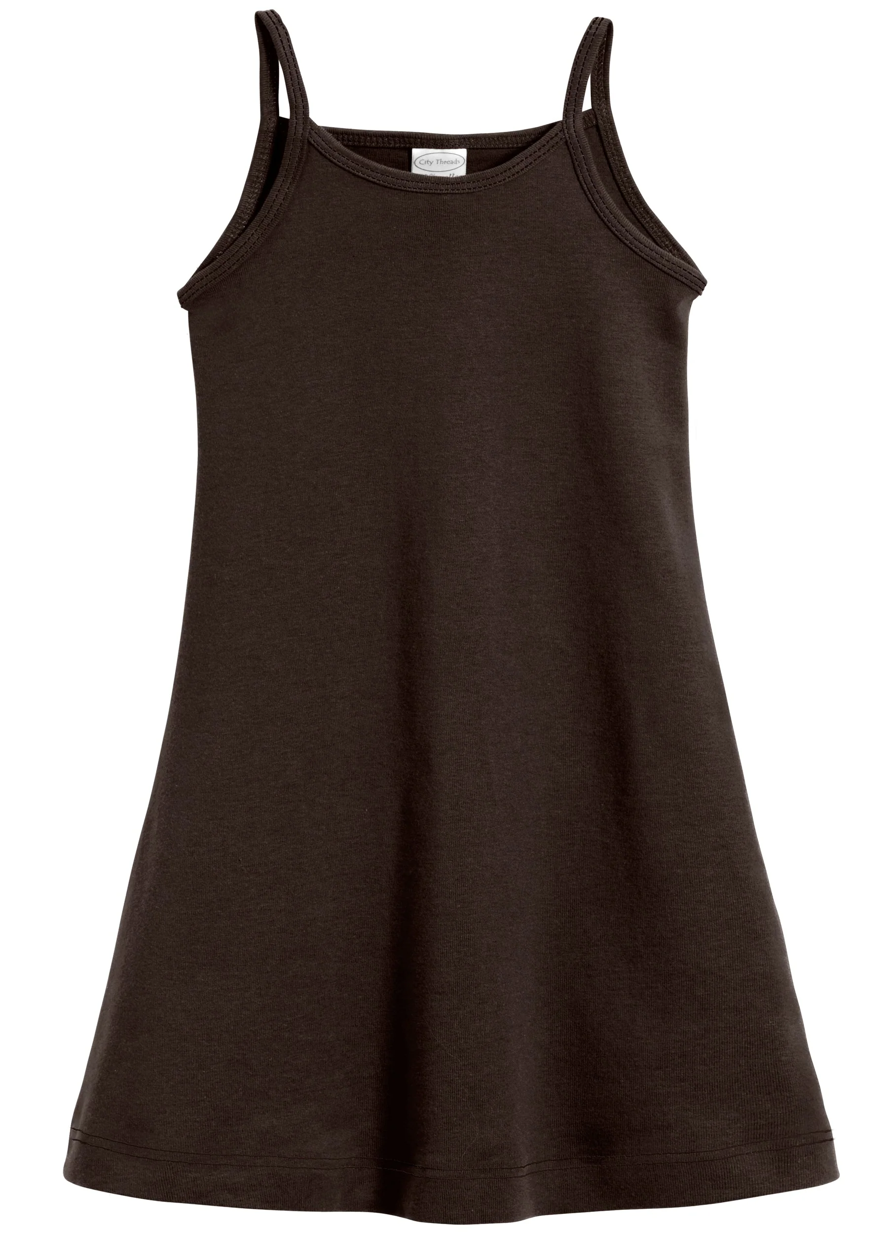 Girls Soft Cotton Camisole Dress  | Chocolate - Remutear