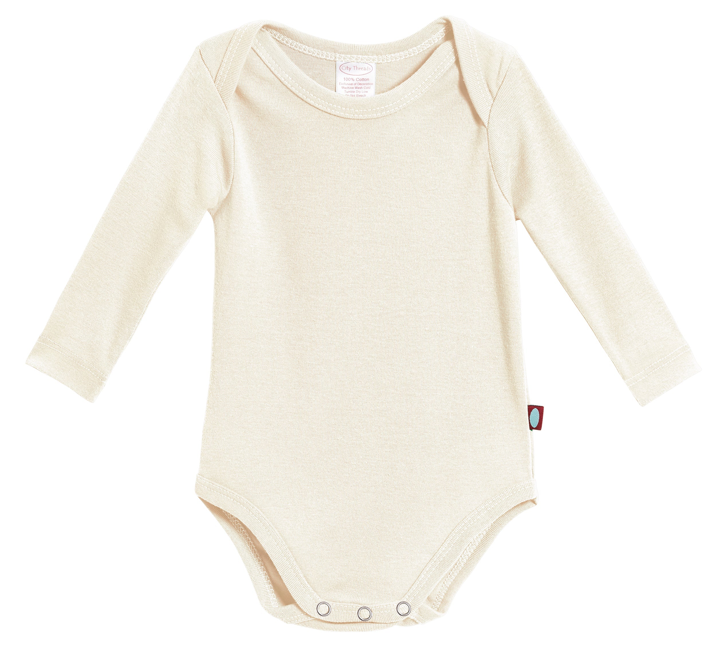 Super-Soft Organic Cotton Baby Rib Long Sleeve Snap Onesie| Oatmeal - Remutear