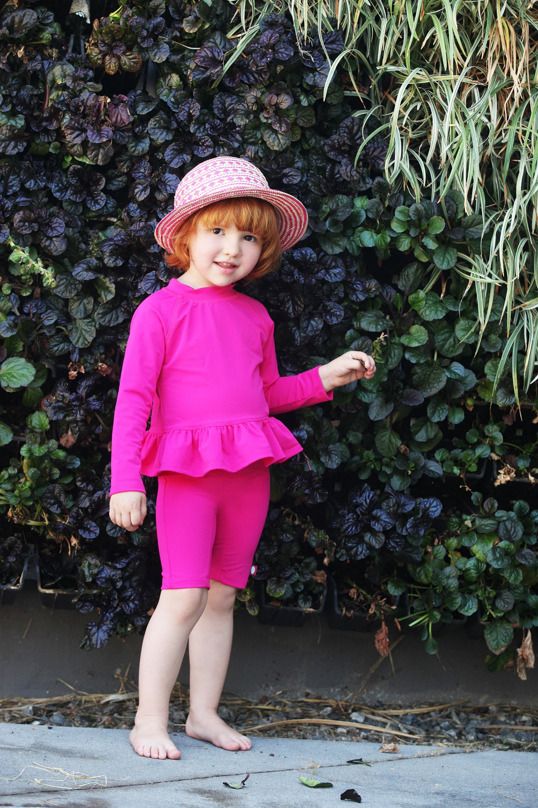 Girls UPF 50+ Peplum Long Sleeve Rashguard | Purple - Remutear