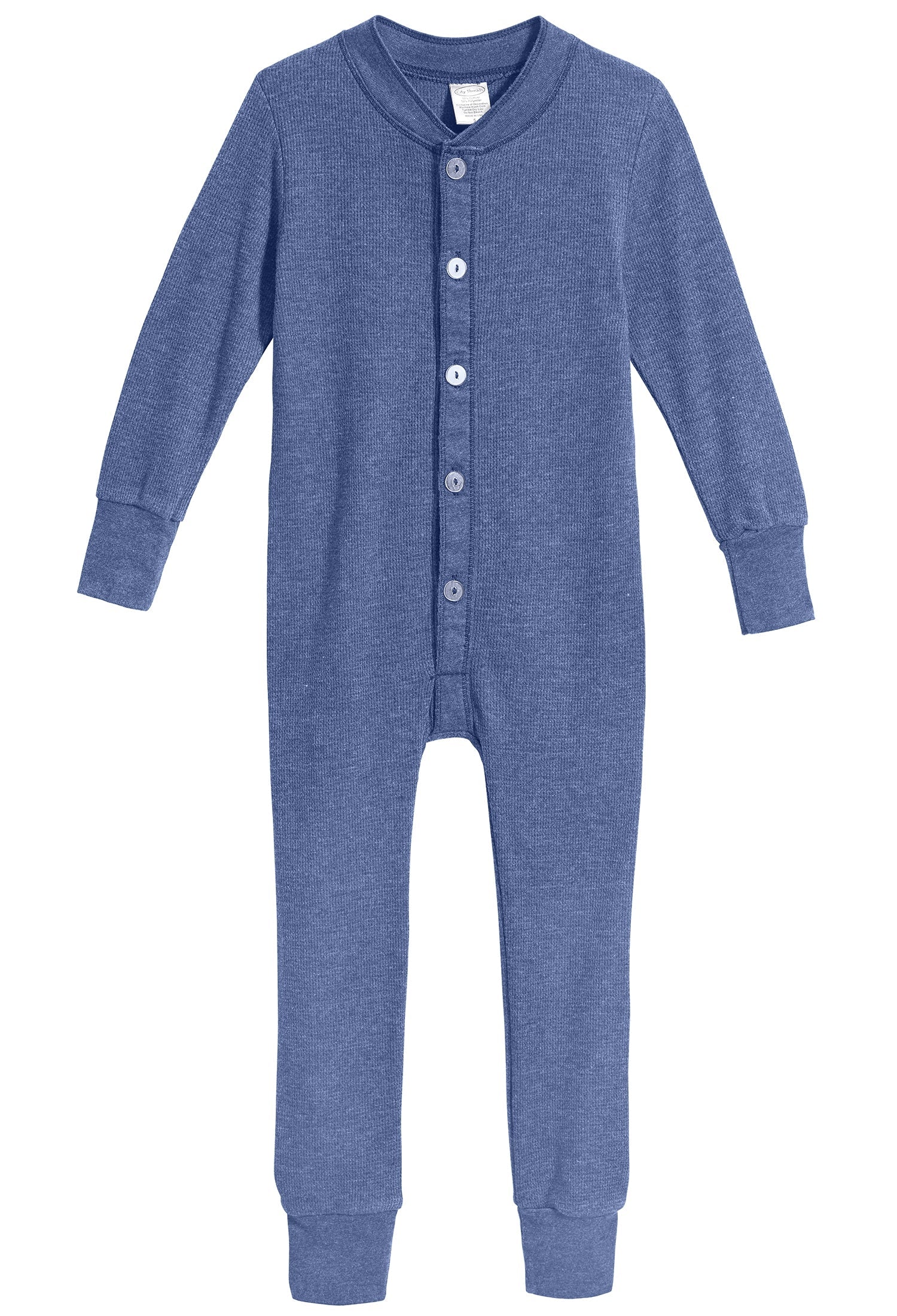 Boys and Girls Soft & Cozy Thermal One- Piece Union Suit  | Smurf Blue - Remutear