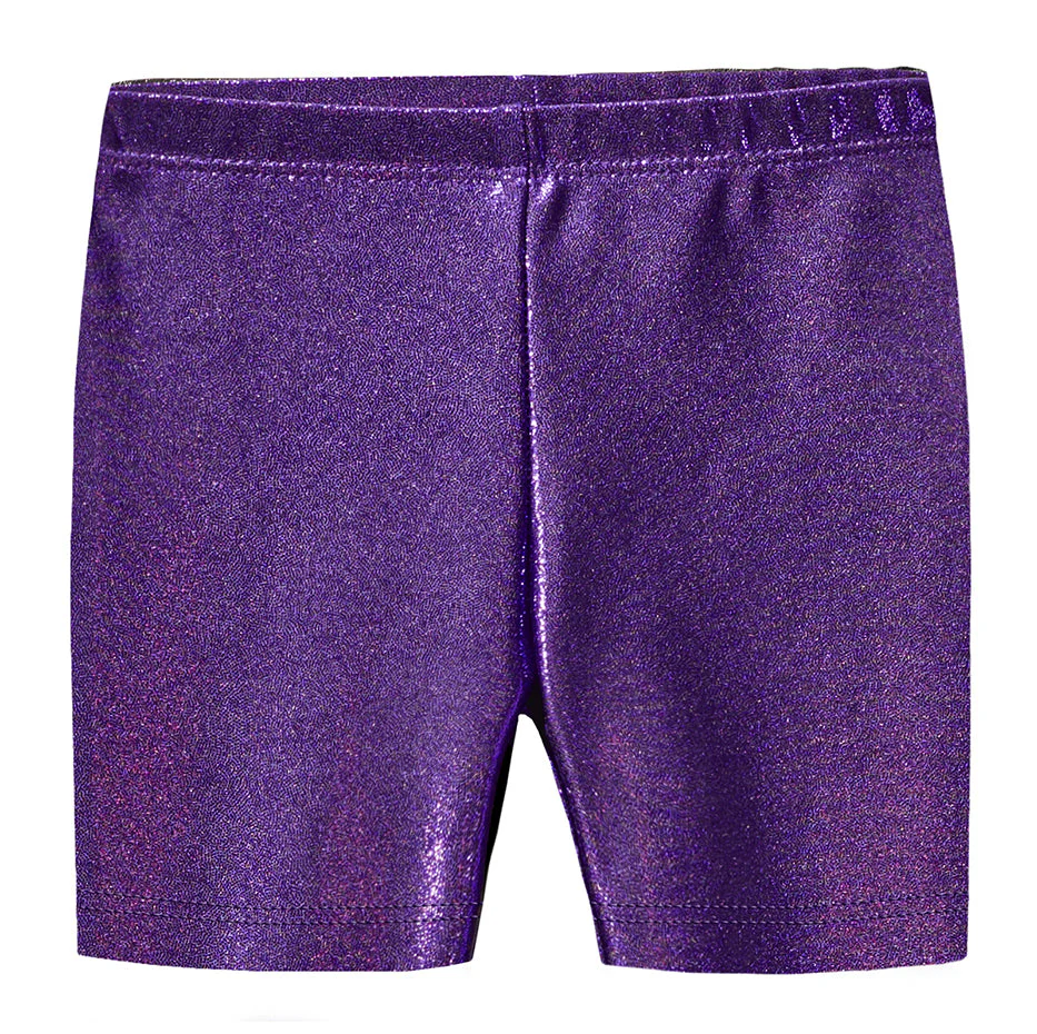 Girls Novelty Bike Shorts  | Purple Sparkly Shimmer - Remutear