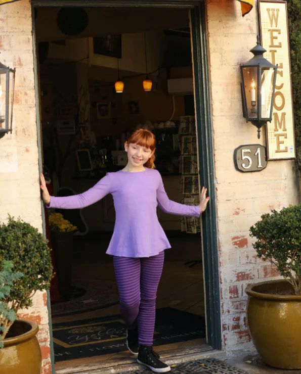 Girls Soft Stripe Leggings  | Medium Pink - Remutear