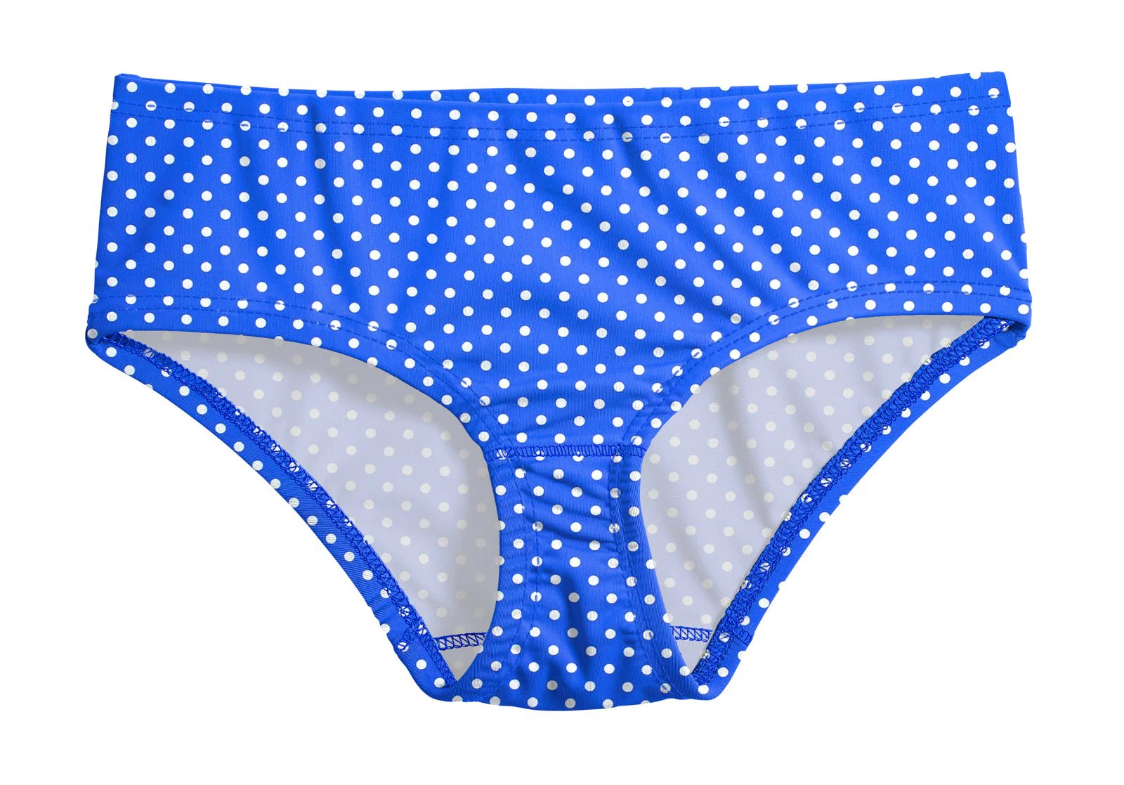 Girls UPF 50+ Printed Swim Briefs  | Sedona Blue w- White Polka Dot - Remutear