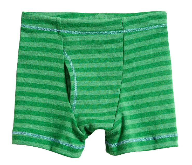 Boys Soft Stripe Boxer Brief | Elf Green - Remutear