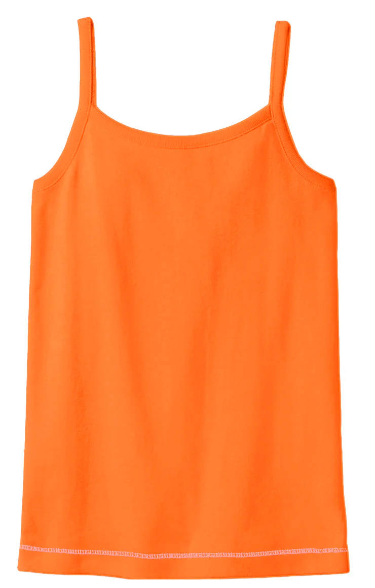 Girls Soft Cotton Camisole | Orange - Remutear
