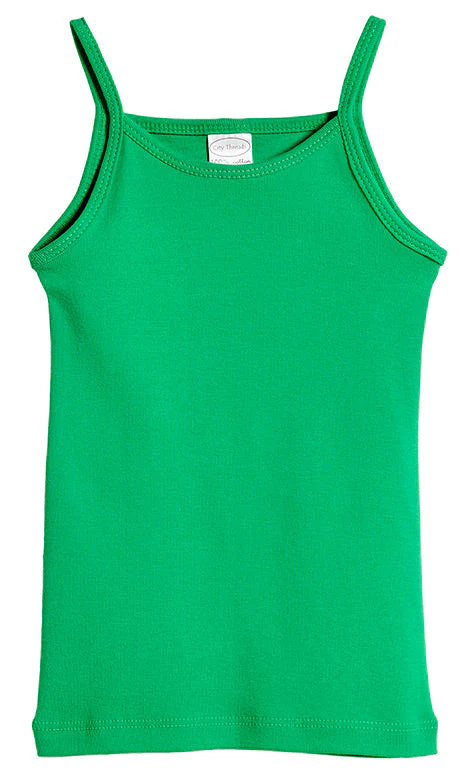 Girls Soft Cotton Camisole | Elf Green - Remutear