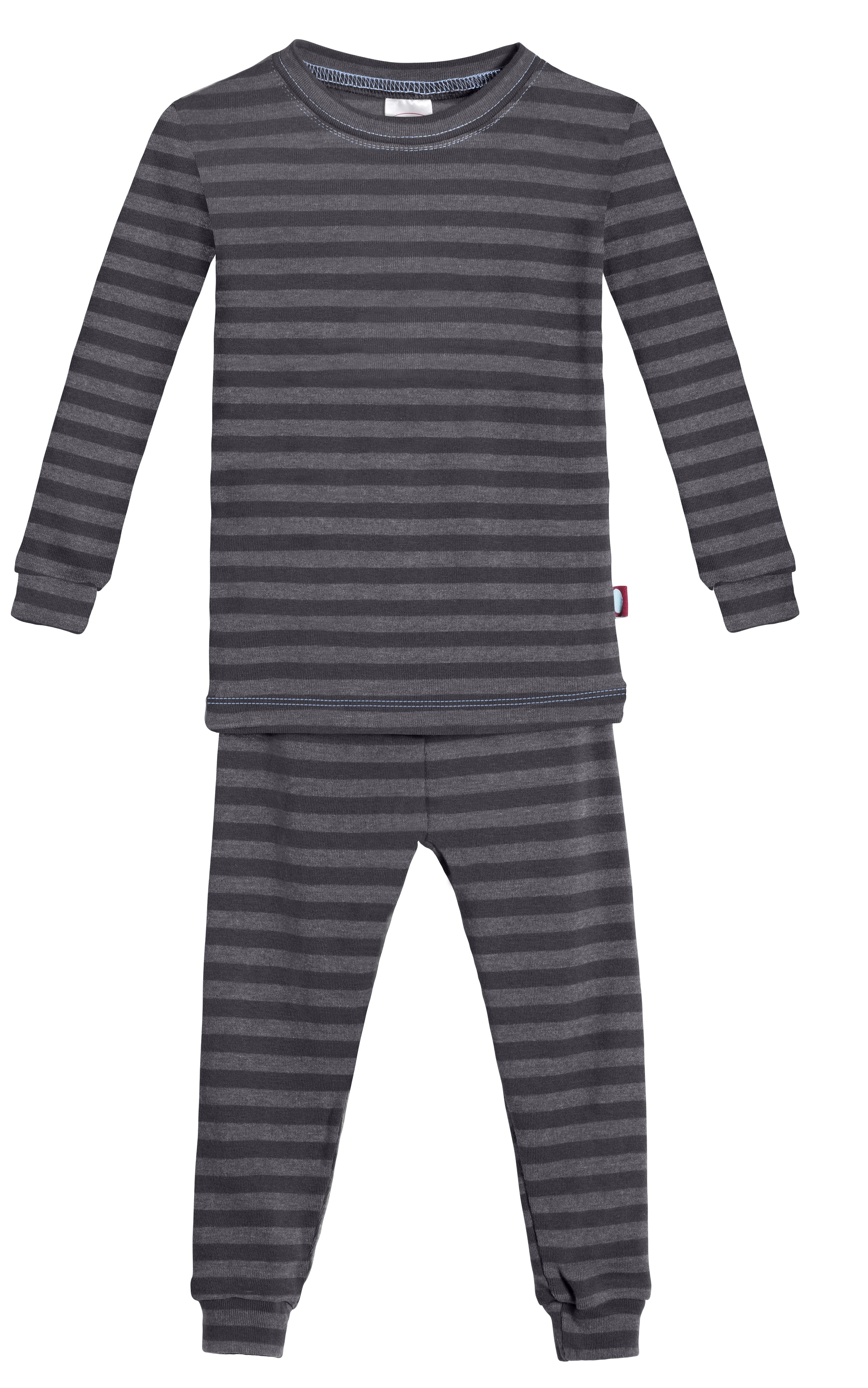 Boys and Girls Striped Pajama Set | Charcoal Gray - Remutear