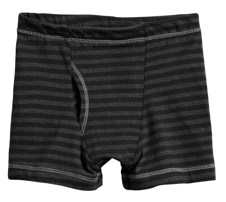 Boys Soft Stripe Boxer Brief | Black - Remutear