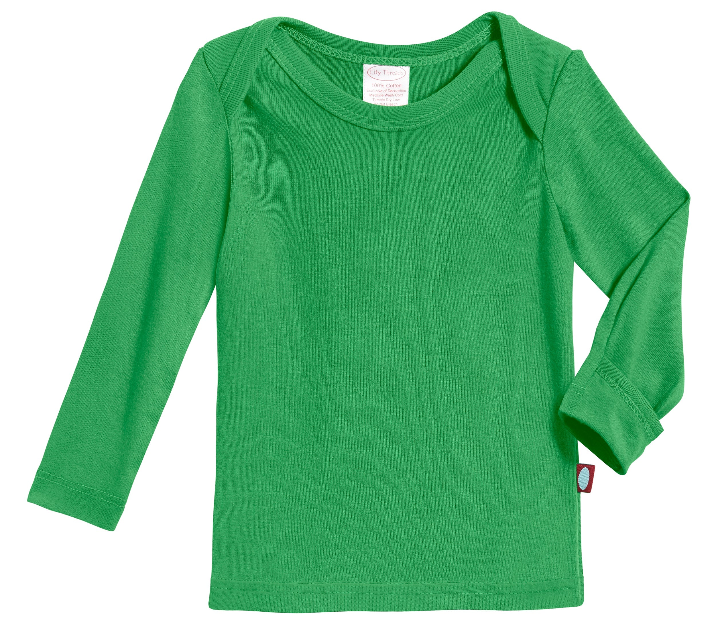 Super-Soft Organic Cotton Baby Rib Long Sleeve Lap Tee| Elf Green - Remutear