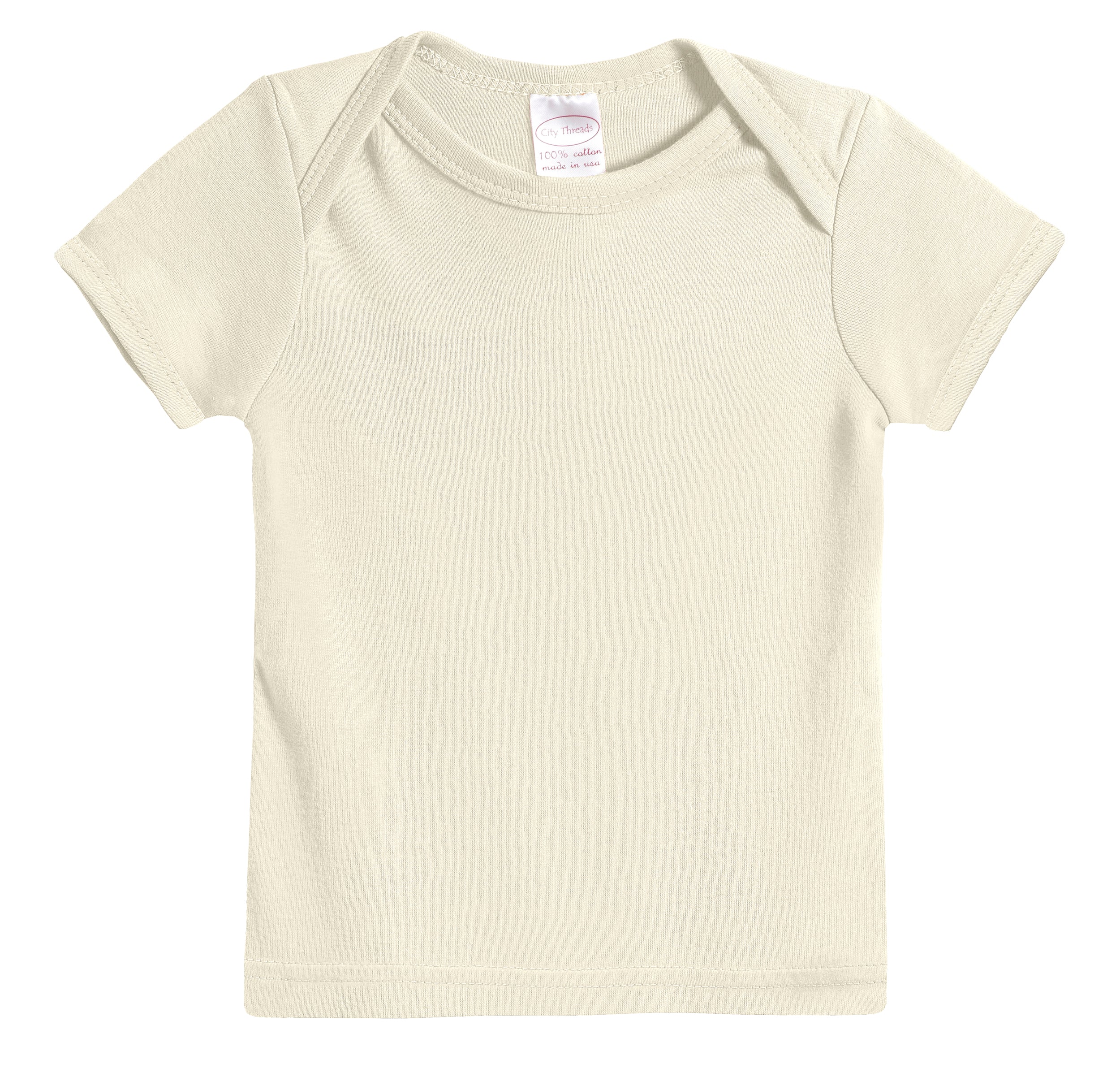 Super-Soft Organic Cotton Baby Rib Short Sleeve Lap Tee| Oatmeal - Remutear